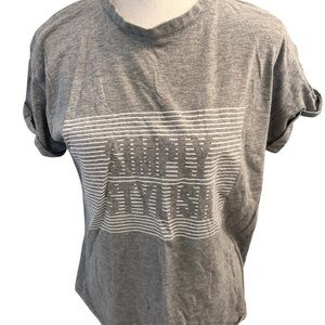 Alya Gray Cuffed Sleeve Boxy T-Shirt